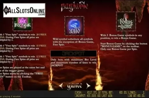 Paytable 2. Dante's Hell HD from World Match