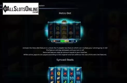 Retro bet feature screen