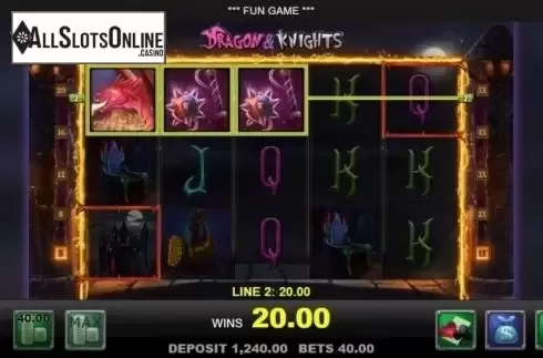 Win Screen. Dragon and Knights from Merkur