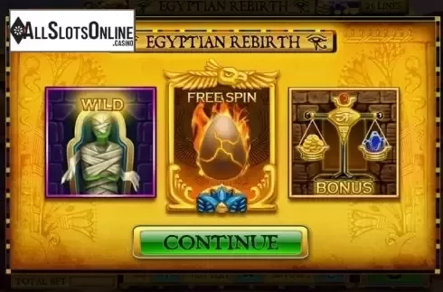 Screen 1. Egyptian Rebirth from Spinomenal