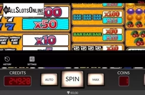 Paytable. Extreme Pay from Oryx