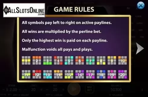 Paylines. Fantasy 777 from KA Gaming