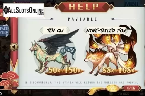 Paytable screen 4. Fishing of Saviors from Iconic Gaming