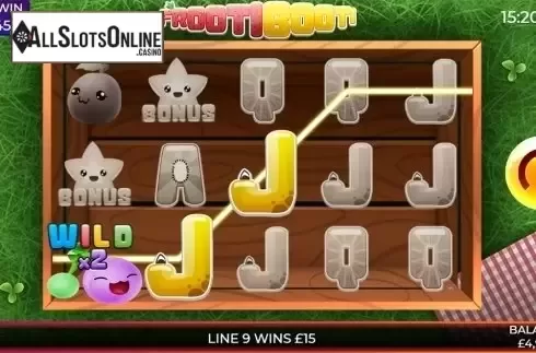 Wild win screen. Frooti Booti from Slingo Originals