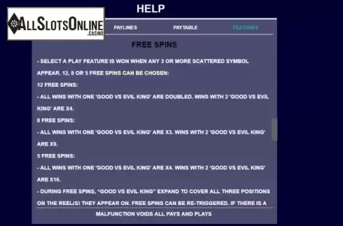 Feature screen 1. Game of Kings from Arrows Edge