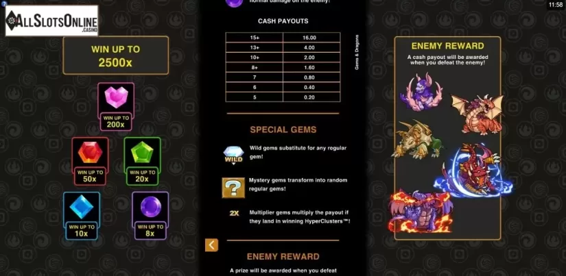 Gems payouts screen 3