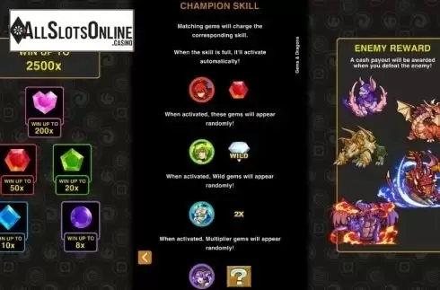 Champion skill screen