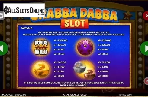 Symbols. Grabba Dabba from CORE Gaming