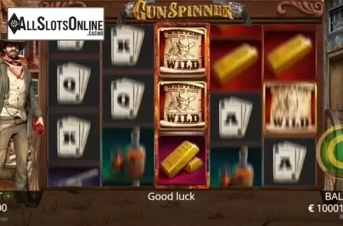 Locked Reel Feature. Gunspinner from Booming Games