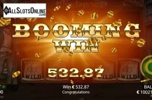 Win Screen. Gunspinner from Booming Games