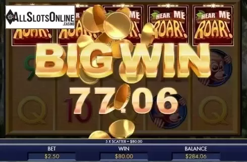 Big win screen. Hear Me Roar from Genesis