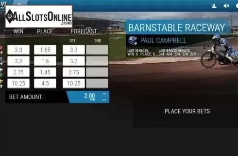 Game Screen 1. Instant Virtual Speedway from 1X2gaming