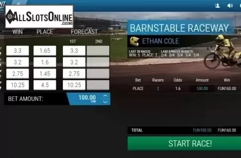 Game Screen 2. Instant Virtual Speedway from 1X2gaming