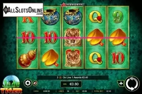 Win Screen . Jade Tiger from Ainsworth