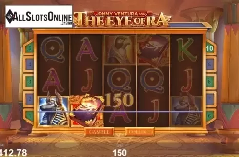Win Screen. Jonny Ventura and The Eye of Ra from Pariplay