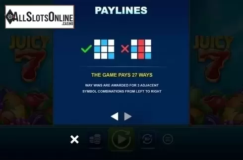Paytable 4. Juicy 7 from OneTouch
