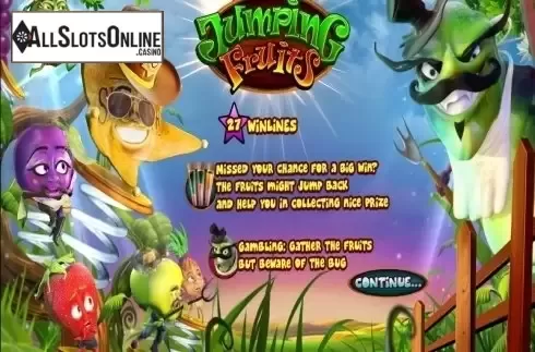 Intro Game screen. Jumping Fruits (Wazdan) from Wazdan