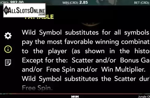 Game Features screen