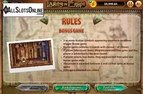 Screen3. Larry In Egypt from Bwin.Party