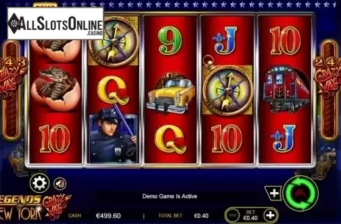 Game Workflow screen. Legends of New York from Ainsworth