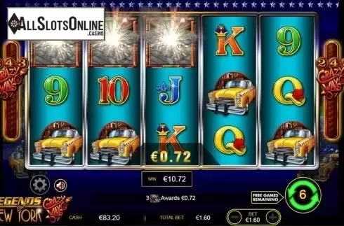 Free Spins screen 1. Legends of New York from Ainsworth