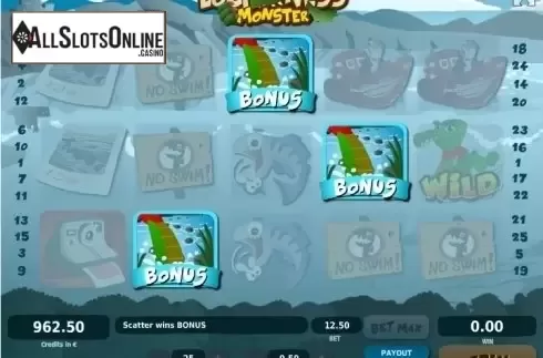 Bonus Symbol screen. Loch Ness Monster from Tom Horn Gaming