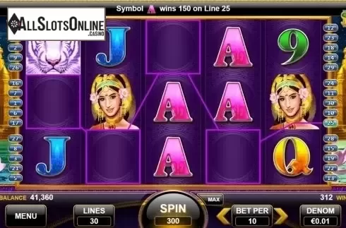 4 of a kind win screen. Lotus Land from Nektan