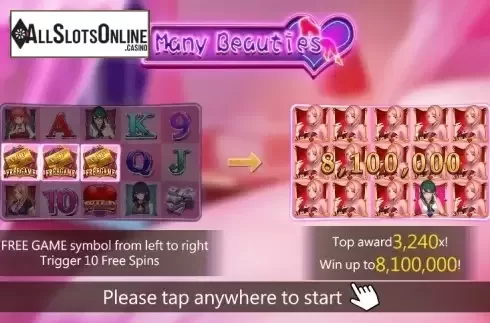 Start screen 1. Many Beauties from Dragoon Soft