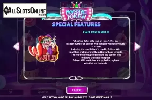 Two joker wild screen