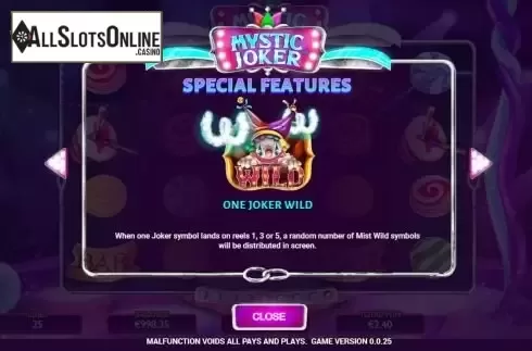 One joker wild screen