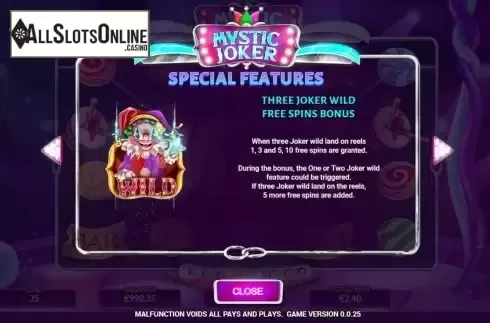Three joker wild screen