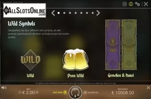 Paytable Wilds. Oktoberfest (Nolimitcity) from Nolimit City