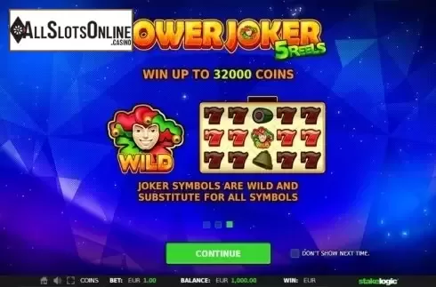 Intro Game screen 3. Power Joker 5 Reels (Classic Joker) from StakeLogic