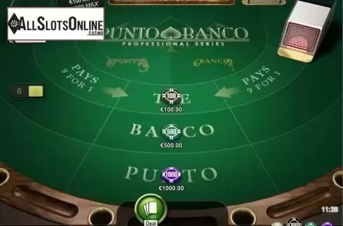 Game Screen. Punto Banco Professional Series VIP from NetEnt