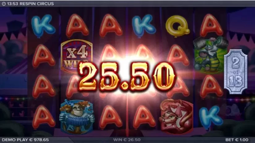 Respin Circus slot screenshot 8