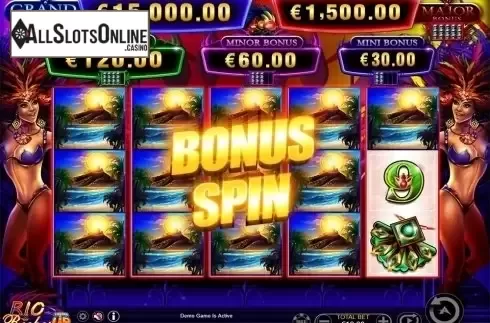 Respin screen. Rio Riches - Stacked Up from Ainsworth