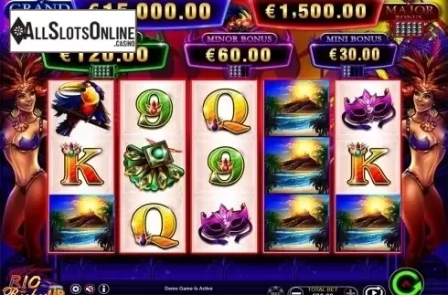 Reels screen. Rio Riches - Stacked Up from Ainsworth
