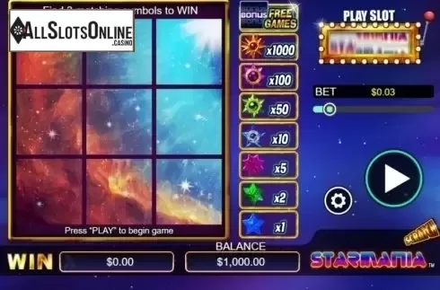 Game Screen 1. Scratch Starmania from NextGen