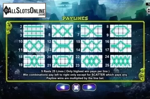 Paylines. Sea Emperor from Spadegaming