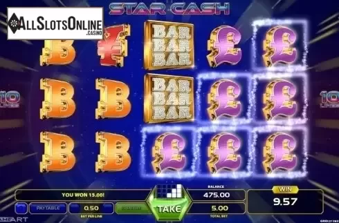 Win Screen . Star Cash from GameArt