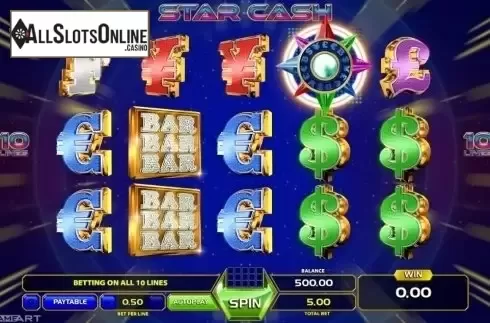 Game Workflow screen. Star Cash from GameArt