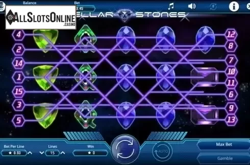 Reel screen. Stellar Stones from Booming Games