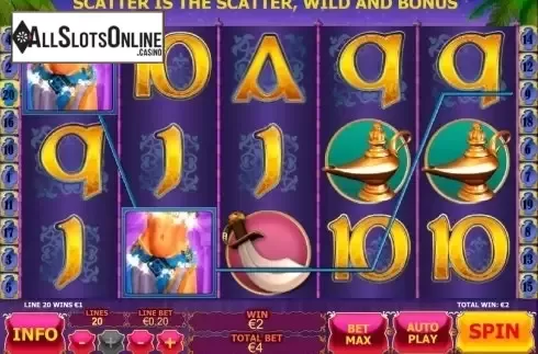 Win screen. Sultan's Gold from Playtech