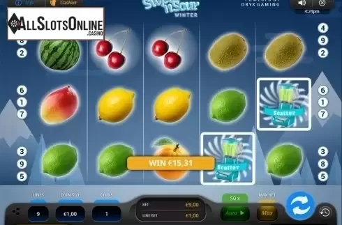 Scatter win screen. Sweet n' Sour Winter from Oryx