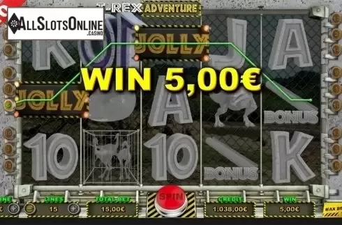 Wild win screen. T Rex Adventure from Capecod Gaming