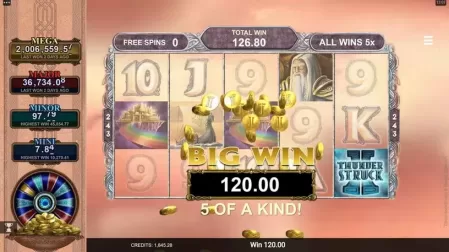 Thunderstruck II Mega Moolah slot screenshot 7