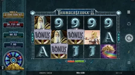 Thunderstruck II Mega Moolah slot screenshot 4