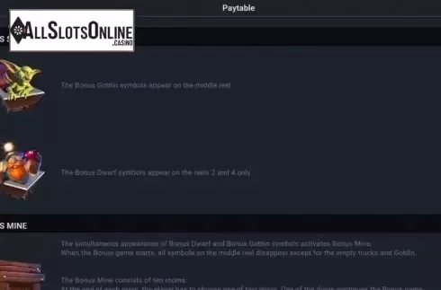 Bonus Symbols Screen