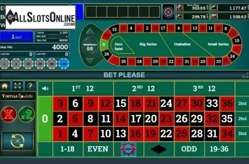 Game Screen 2. Virtual Roulette (EGT) from EGT