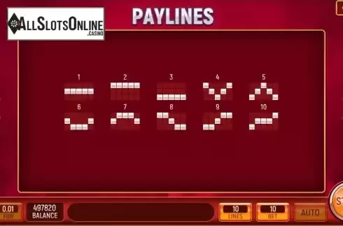Paylines screen